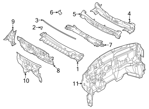 2022 Infiniti QX60 DASH ASSY-UPPER Diagram for 67100-6SA0A