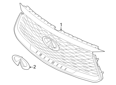 2022 Infiniti QX60 Grill Radiator Diagram for 62310-6SA0A