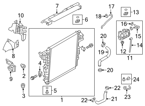 2021 Infiniti QX80 Radiator & Components Diagram