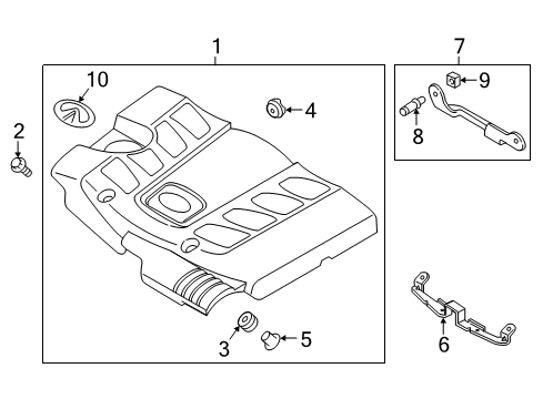 2022 Infiniti QX80 Engine Appearance Cover Diagram