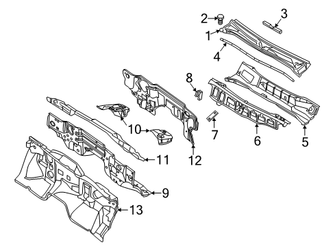 2021 Infiniti QX80 Cowl Diagram