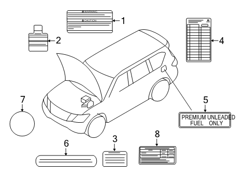 2020 Infiniti QX80 Information Labels Diagram