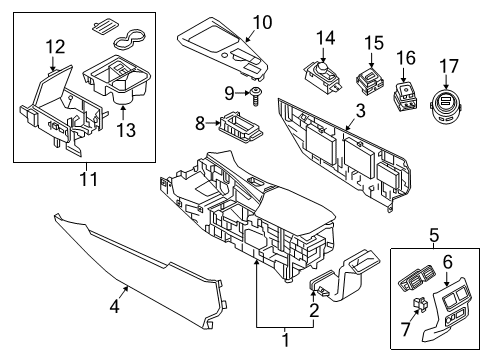 2021 Infiniti QX50 Center Console Diagram 1