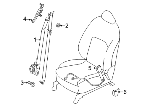 2024 Infiniti QX55 Front Seat Belts Diagram