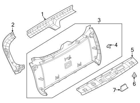 2023 Infiniti QX60 Interior Trim - Lift Gate Diagram