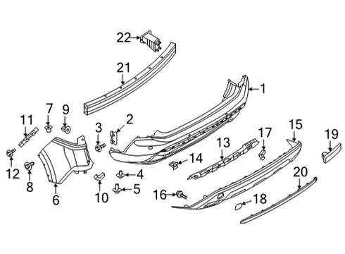 2022 Infiniti QX60 Nut Diagram for 01225-A8011