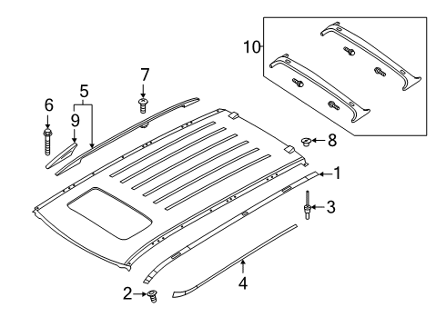 2018 Infiniti QX80 Moulding-Roof Drip,RH Diagram for G3852-1A61A