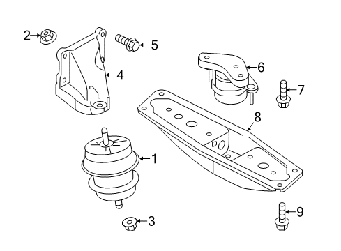 2020 Infiniti Q60 Engine & Trans Mounting Diagram 2