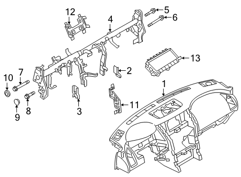 2022 Infiniti QX80 Cluster & Switches, Instrument Panel Diagram 1