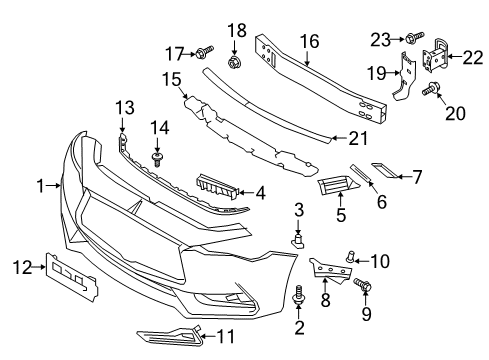 2020 Infiniti Q60 Front Bumper Diagram