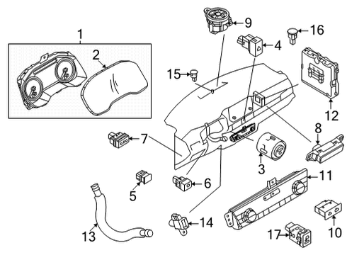 2022 Infiniti QX60 Cover-Front,Combination Meter Diagram for 24813-6RR0A