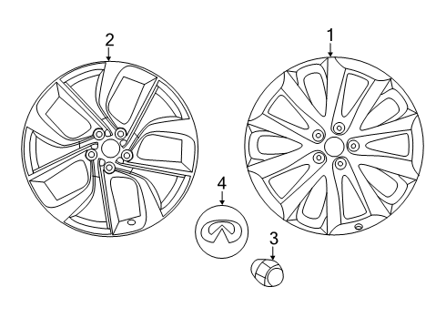 2020 Infiniti QX50 Wheels, Covers & Trim Diagram