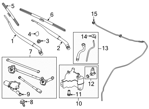 2022 Infiniti Q50 Wiper & Washer Components Diagram