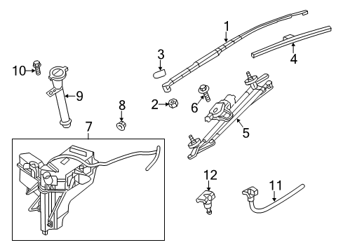 2020 Infiniti QX60 Windshield - Wiper & Washer Components Diagram