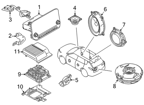 2022 Infiniti QX60 Speaker Unit Diagram for 28156-6RR0A