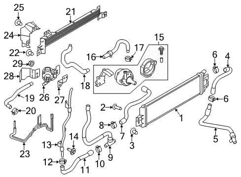 2022 Infiniti Q50 Radiator & Components Diagram 1