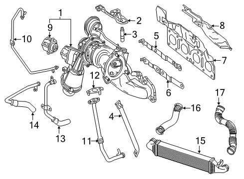 2019 Infiniti QX30 Bracket-TURBOCHARGER Diagram for 144C2-HG00L