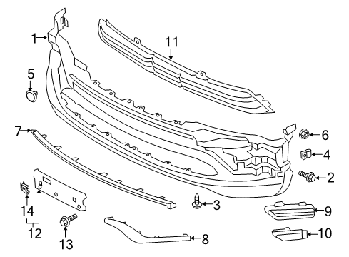 2022 Infiniti QX80 Bumper & Components - Front Diagram 1