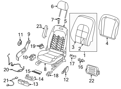 2018 Infiniti QX30 Frame & ADJUSTER Ass-Front Seat RH Diagram for 87104-5DB0A