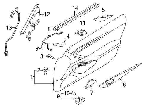 2020 Infiniti Q60 Interior Trim - Door Diagram