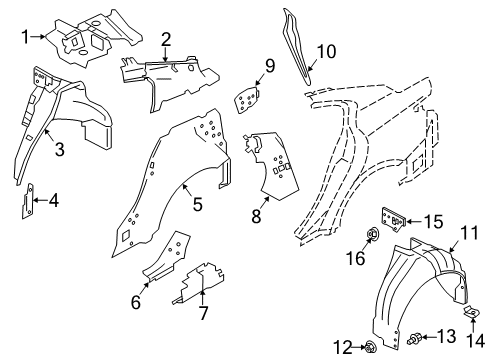 2022 Infiniti Q50 Inner Structure - Quarter Panel Diagram