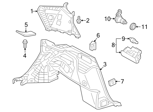 2023 Infiniti QX55 Interior Trim - Quarter Panels Diagram