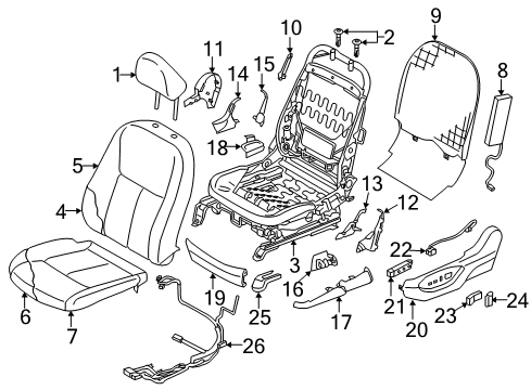 Finisher Assy-Cushion,Front Seat RH Rear Diagram for 87324-4HA3B