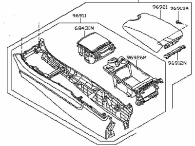 Infiniti 96910-JL02A Console Assembly-Center