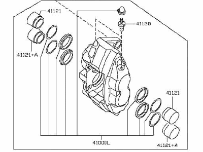 Infiniti 41011-JK00A CALIPER Assembly-Front LH,W/O Pads Or SHIMS