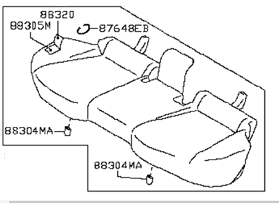 Infiniti 88300-1CA1B Cushion Assembly Rear Seat