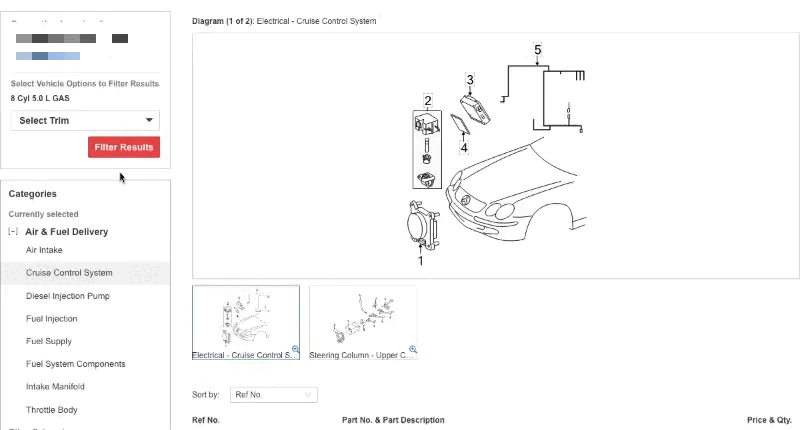 I see multiple part illustrations, which illustration is for my application? Step 2